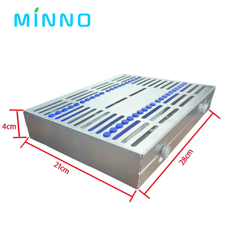 Dental Autoklavierbare chirurgische Sterilisation Box Edelstahl Sterilisationsregal chirurgische Autoklavierbare Sterilisation Box Dental Cassette Datei Burs Desinfektionsschacht
