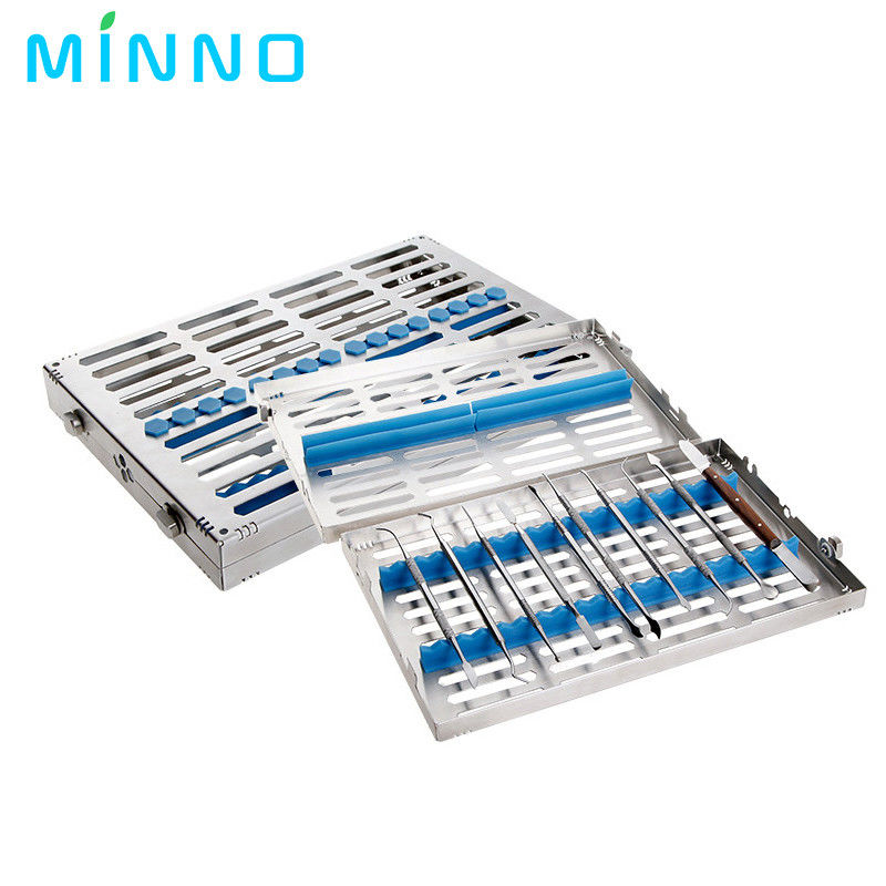 Dental Autoklavierbare chirurgische Sterilisation Box Edelstahl Sterilisationsregal chirurgische Autoklavierbare Sterilisation Box Dental Cassette Datei Burs Desinfektionsschacht