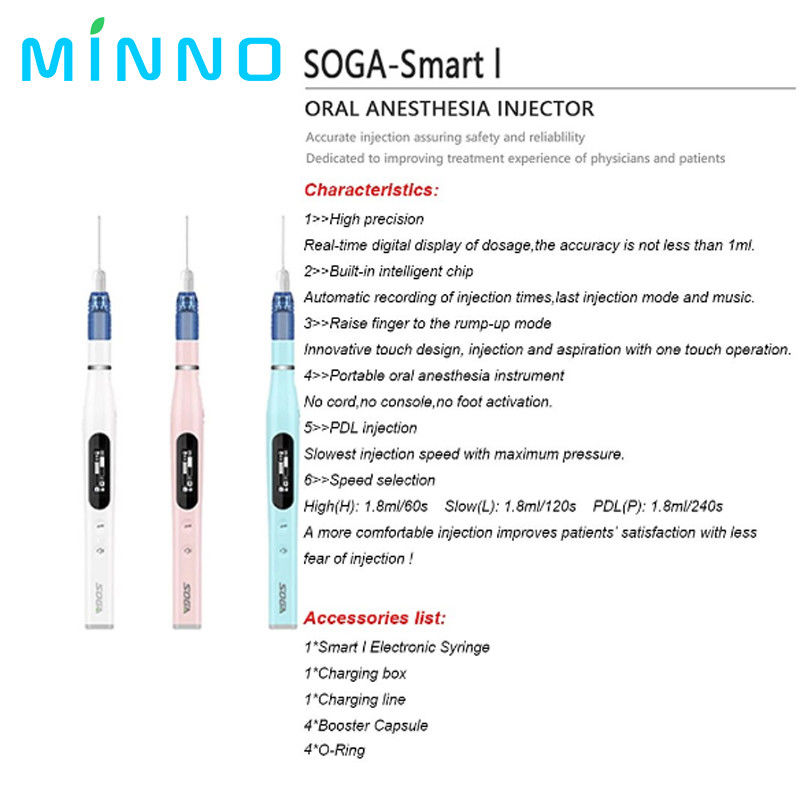 Dental Oral Anästhesie Injektor Portable Schmerzlose drahtlose Lokalanästhesie mit operierbarem LCD-Display Ladbar & Sucti