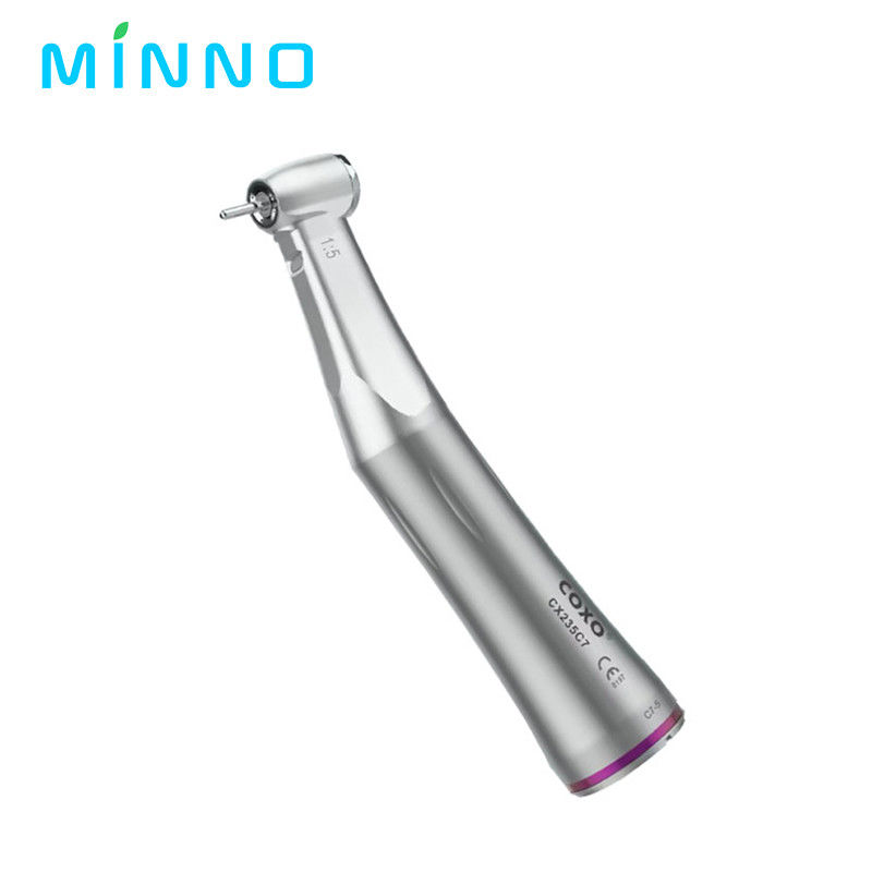 Zahnmedizinisches 1/5 Niedriggeschwindigkeitshandstück mit erhöhtem rotem Ring Kontrawinkel Interner Wasserspray für E-Typ-Motor